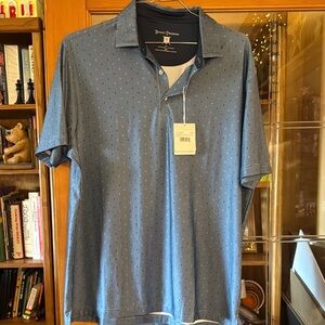 Hickey Freeman Blue Polo Shirt Classic Knit Design​